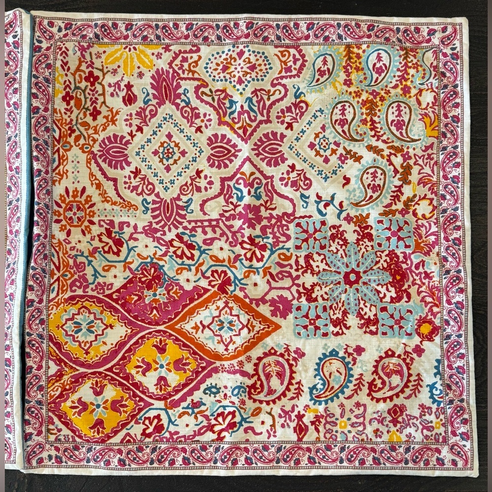 Lauren Ralph Lauren Boho Patchwork Paisley Bohemian Pillow Cover, 24” Square - Picture 3 of 14